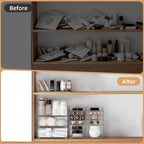 Stackable Medicine Cabinet Makeup Organizer for Bathroom, 2 Pack