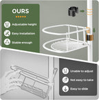 HAMITOR Rustproof Bathtub Corner Shelf, 4-Tier Shower Caddy Tension Pole