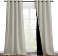 NICETOWN Natural Blackout Curtains 90 inches Long, Full Light Blocking Drapes by NICETOWN