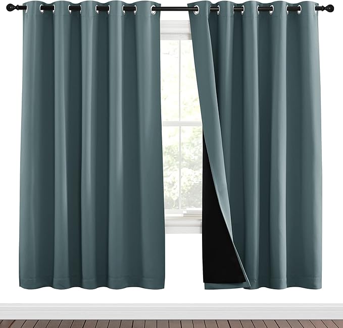 NICETOWN 100% Blackout Window Curtain Panels, Full Light Blocking Drapes - Image 2
