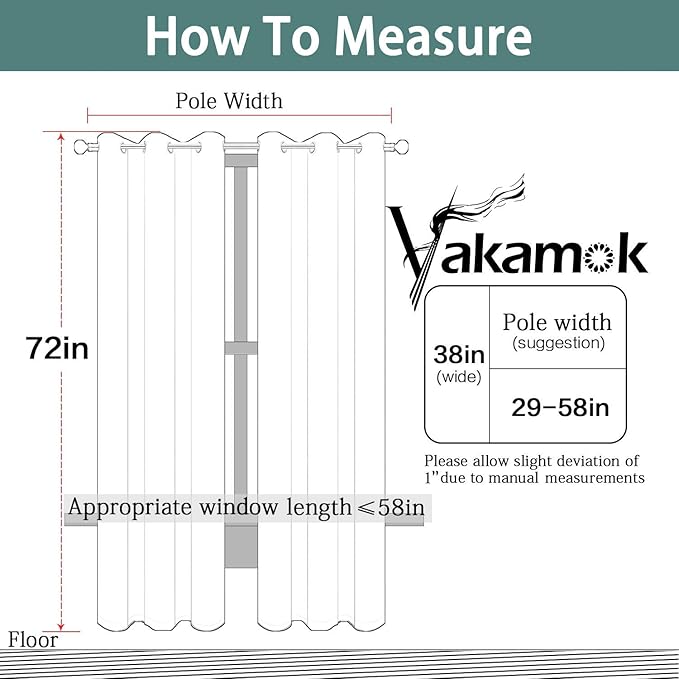 Yakamok Light Grey Blackout Curtains, Thermal Insulated Room Darkening Grommet - Image 7
