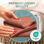 CORE 8-Piece Cotton Towel Set for Bathroom | Value Pack, Soft, Absorbent, Lightweight, Minimalist — 2 Bath Towels (27x54 in), 2 Hand Towels (16x24 in) & 4 Washcloths (12x12 in), Dune Red