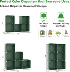 C&AHOME 6-Cube Storage Organizer Cube Shelf Closet Storage Bookcase, Green