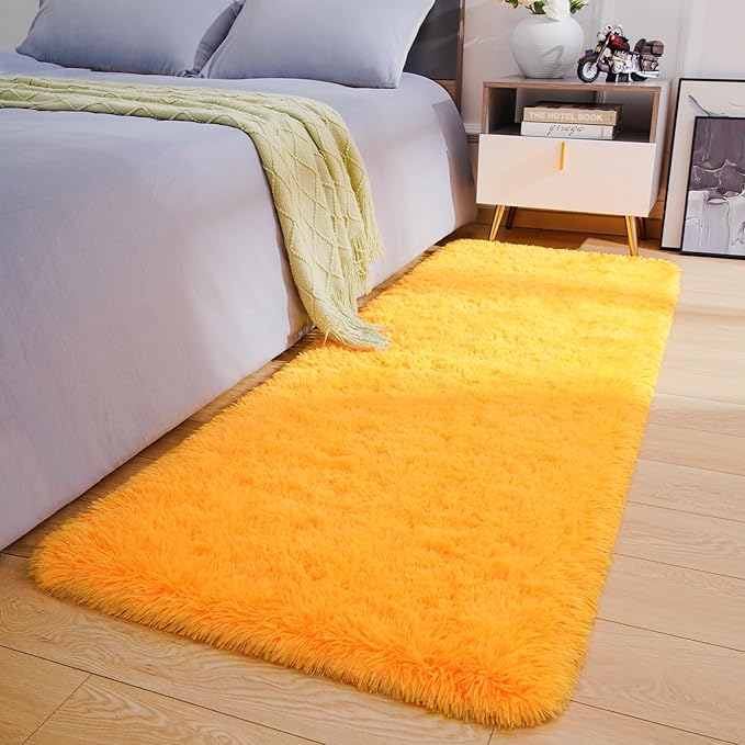 Amearea Shag Fluffy Runner Rug for Bedroom Girls Living Room, 2x6 Feet Extra by AmeareaDirect