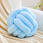 Uvvyui Knot Pillow Ball, Soft Home Decorative Round Throw Pillow, Handmade Knotted Plush Pillow, Round Boucle Pillow Cushion (8.6 Inches Ivory)
