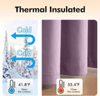 MIULEE Velvet Curtains Lavender Light Purple Elegant Grommet Thermal Insulated - Image 5