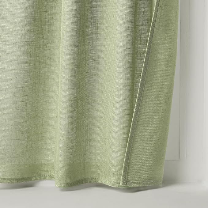 MIULEE Sage Green Kitchen Curtains 24 Inch Length 2 Panels, Soft Thick Linen - Image 7