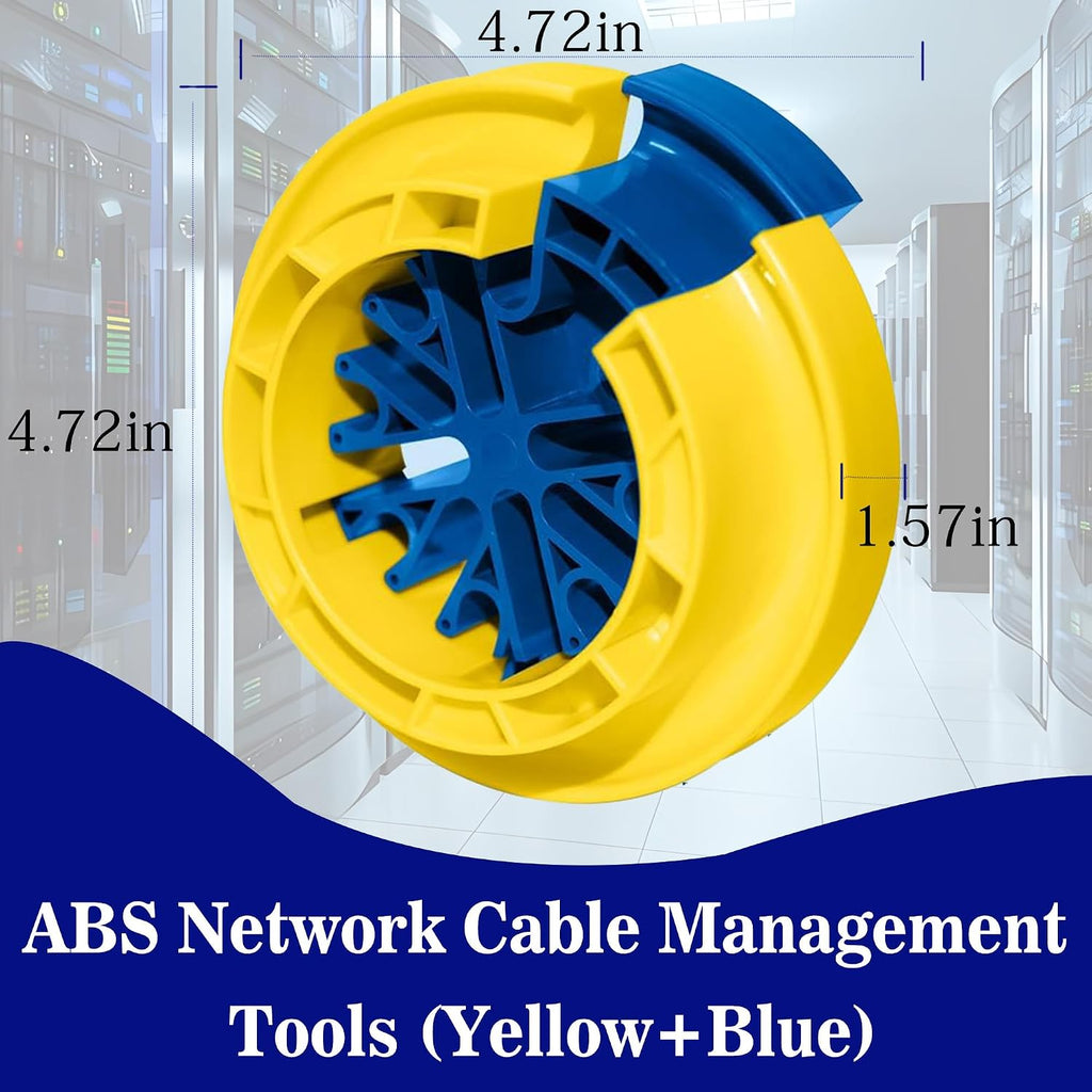 Wire Comb for Network Ethernet Cable Management Organizer Tool with Cat5 Cat6 Wire Straightener Low Voltage PSU Organizing Tool (2 Pack Yellow Blue)