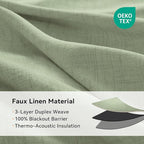 100% Blackout Shield Linen Blackout Curtains - Image 4