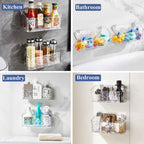 Bath Toy Storage Holder, 2 Pack Clear Bathtub Shower Caddy Shower Organizer