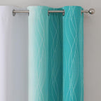 Estelar Textiler Teal and Greyish White Room Darkening Blackout Curtains 84 - Image 4