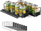 SpaceAid Pull Out Spice Rack Organizer for Cabinet, Heavy Duty Slide Out Seasoning Kitchen Organizer, Cabinet Organizer, with Labels, 5.2" W x10.75 D x10 H, 2 Drawers 2-Tier