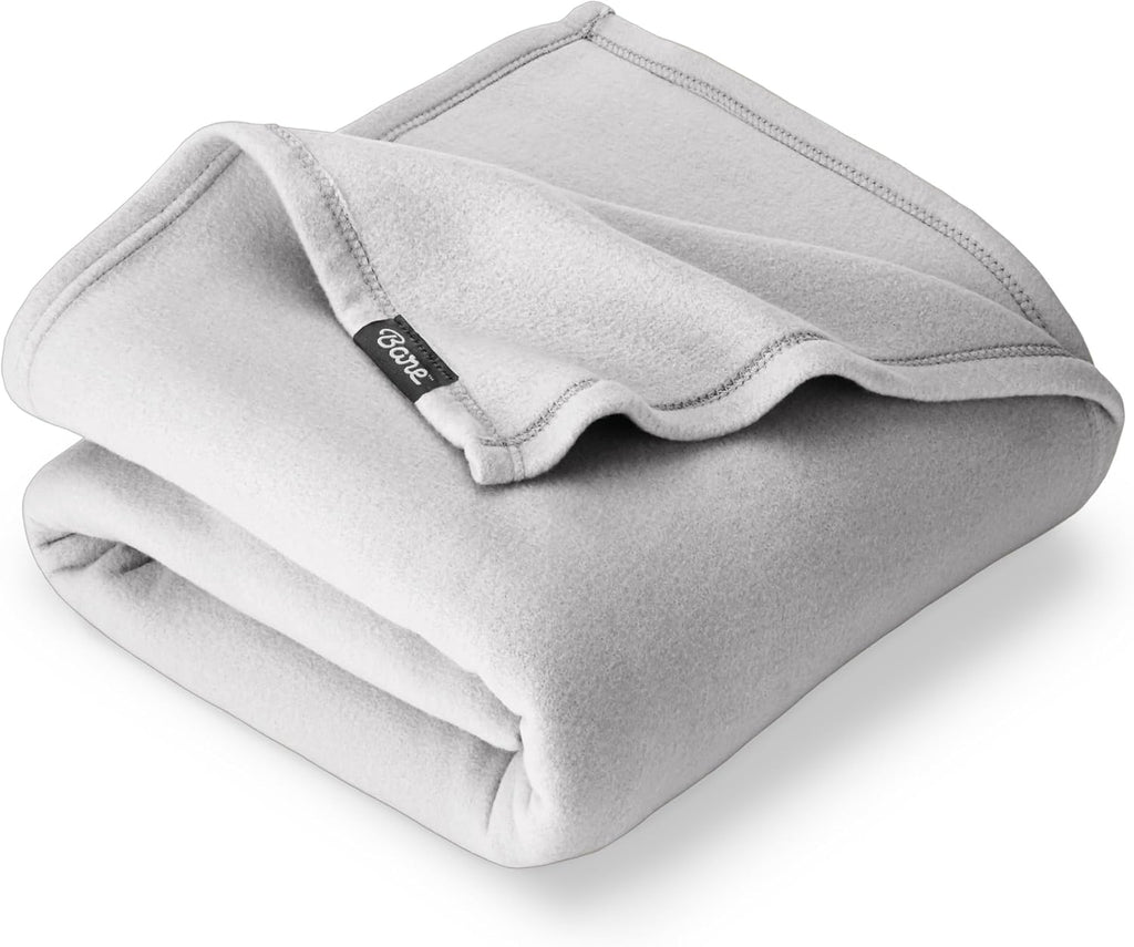 Bare Home Polar Fleece Blanket (Full/Queen, Light Grey)