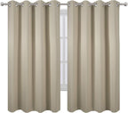 LEMOMO Beige Blackout Curtains 66 x 63 Inch Length/Set of 2 Curtain - Image 2