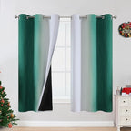 Estelar Textiler Ombre Greyish White and Green Blackout Curtains & Drapes by ESTELARTEXTILER