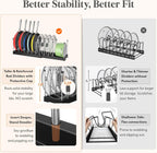 Lifewit Expandable Pot Lid & Pan Organizer for Cabinet with 11 Dividers