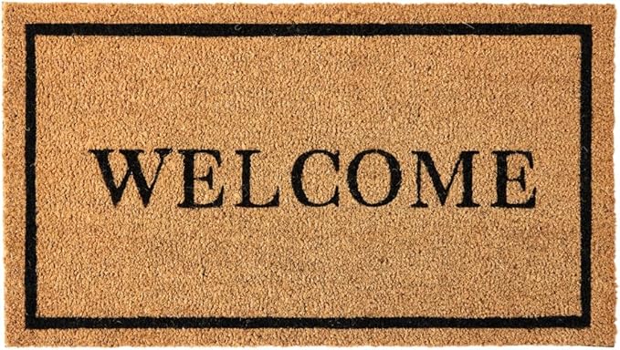 KANKUN Coco Coir Door Mat with Heavy Duty Backing, Welcome Doormat, Doormat by KANKUN