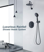 BRIGHT SHOWERS Shower Faucet Set, Shower Head System with Rainfall Shower Head and Handheld Showerhead Combo, Valve and Trim Kit, Complete Shower Fixtures for Bathroom, Oil-Rubbed Bronze
