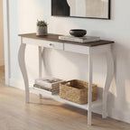 ChooChoo 39" Narrow Farmhouse Entryway Table with Drawer, Soft White