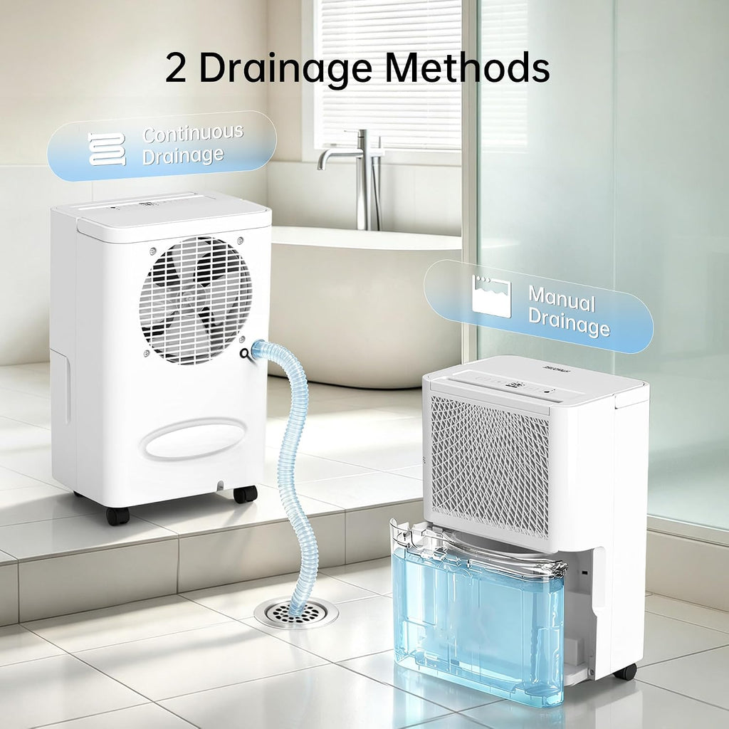 2500 Sq. Ft MAX 30 Pints Dehumidifier Equipped With Drainage Hose, Automatic Defrosting, 24-Hour Timer, Ideal for Basement, Home, Bathroom, Bedroom