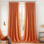 MIULEE Orange Back Tab Blackout Curtains 108 Inch Long 2 Panels Set - Image 9