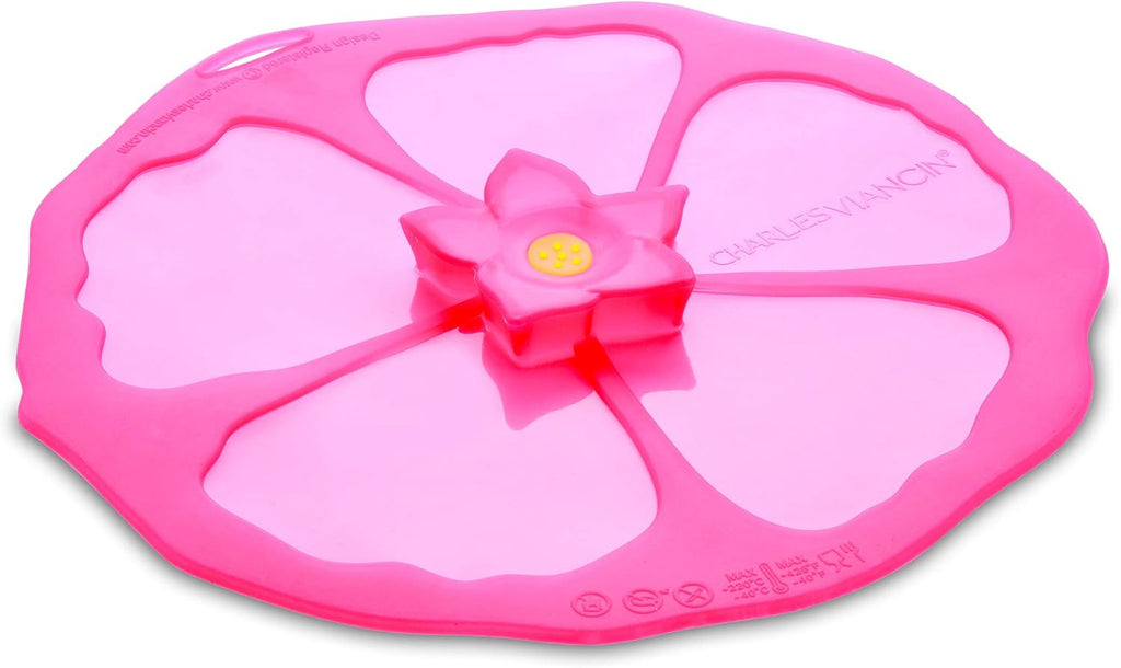 Charles Viancin Hibiscus Silicone Drink Covers, 4-Inch, Pink, Set of 2