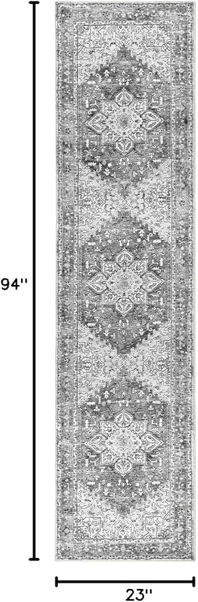 Yamaziot Washable Runner Rug, 2x8 Non-Slip Boho Vintage Hallway Rug Runner - Image 2