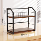 CD Storage Rack, 2 Tier CD holder with Display Shelf, Holds 60 Cases-Walnut