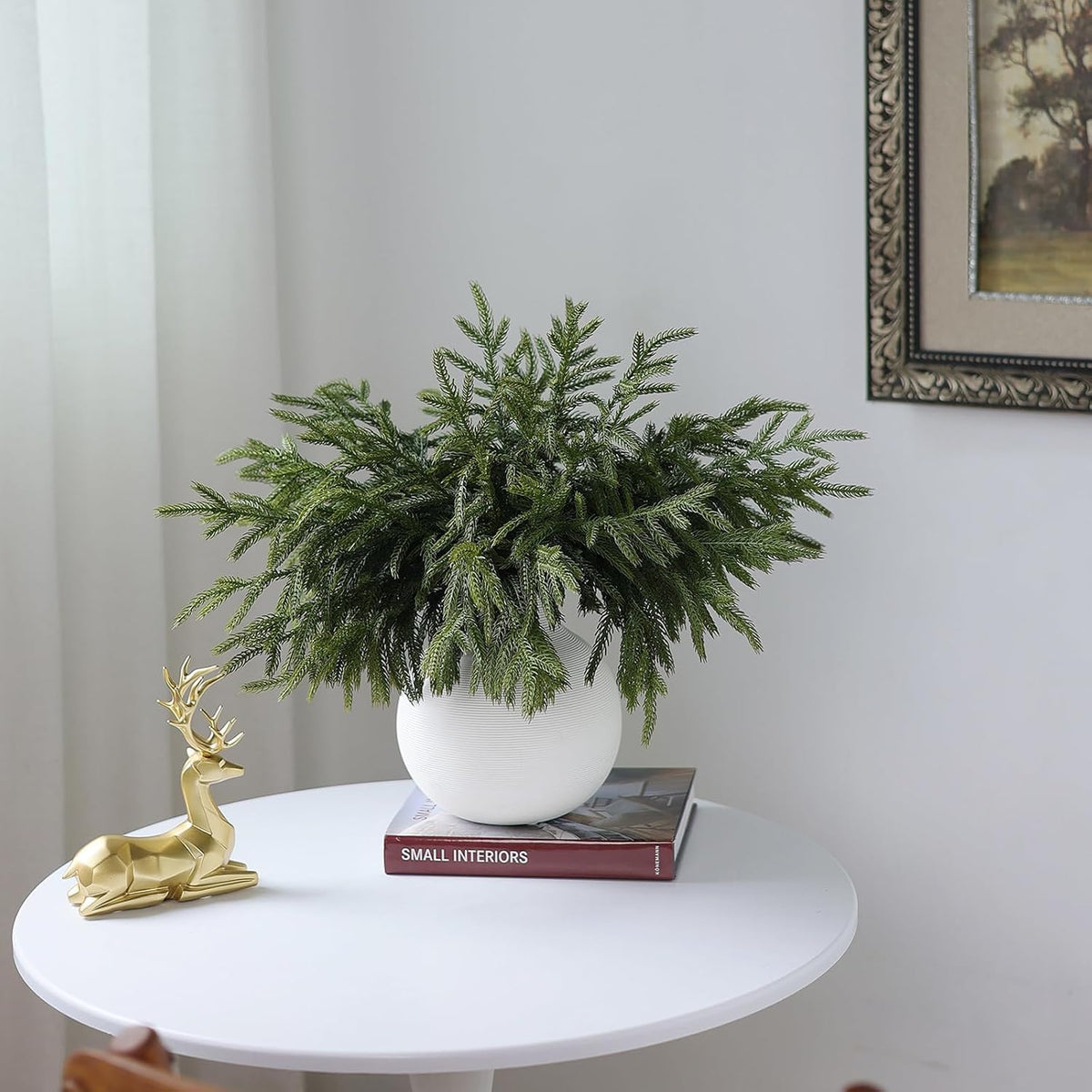 16Pcs 18"Lifelike Touch Artificial Norfolk Pine Branches for Vase Christmas