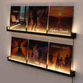 Vinyl Record Shelf Wall Mount with LED Lights