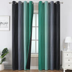 Estelar Textiler Black and Green Ombre Blackout Curtains by ESTELARTEXTILER