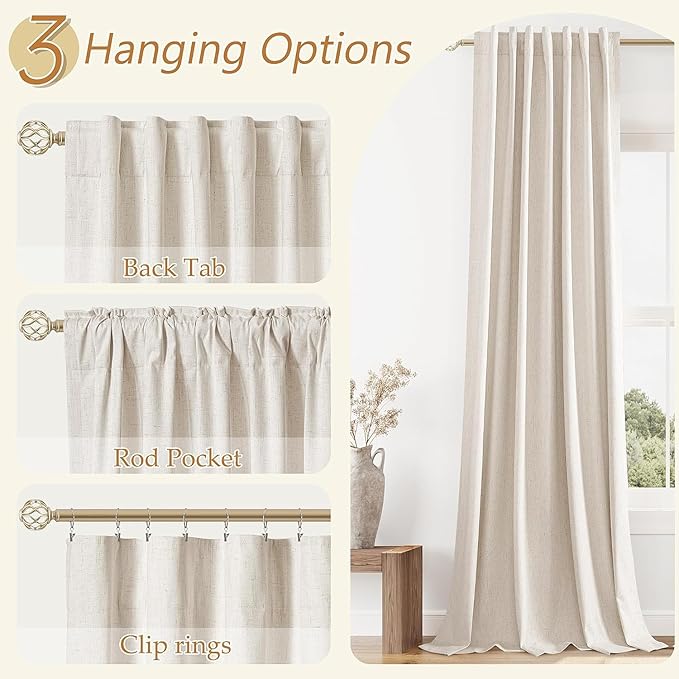 Guken 100% Blackout Curtains 45 Inch Length 2 Panels Set - Image 6