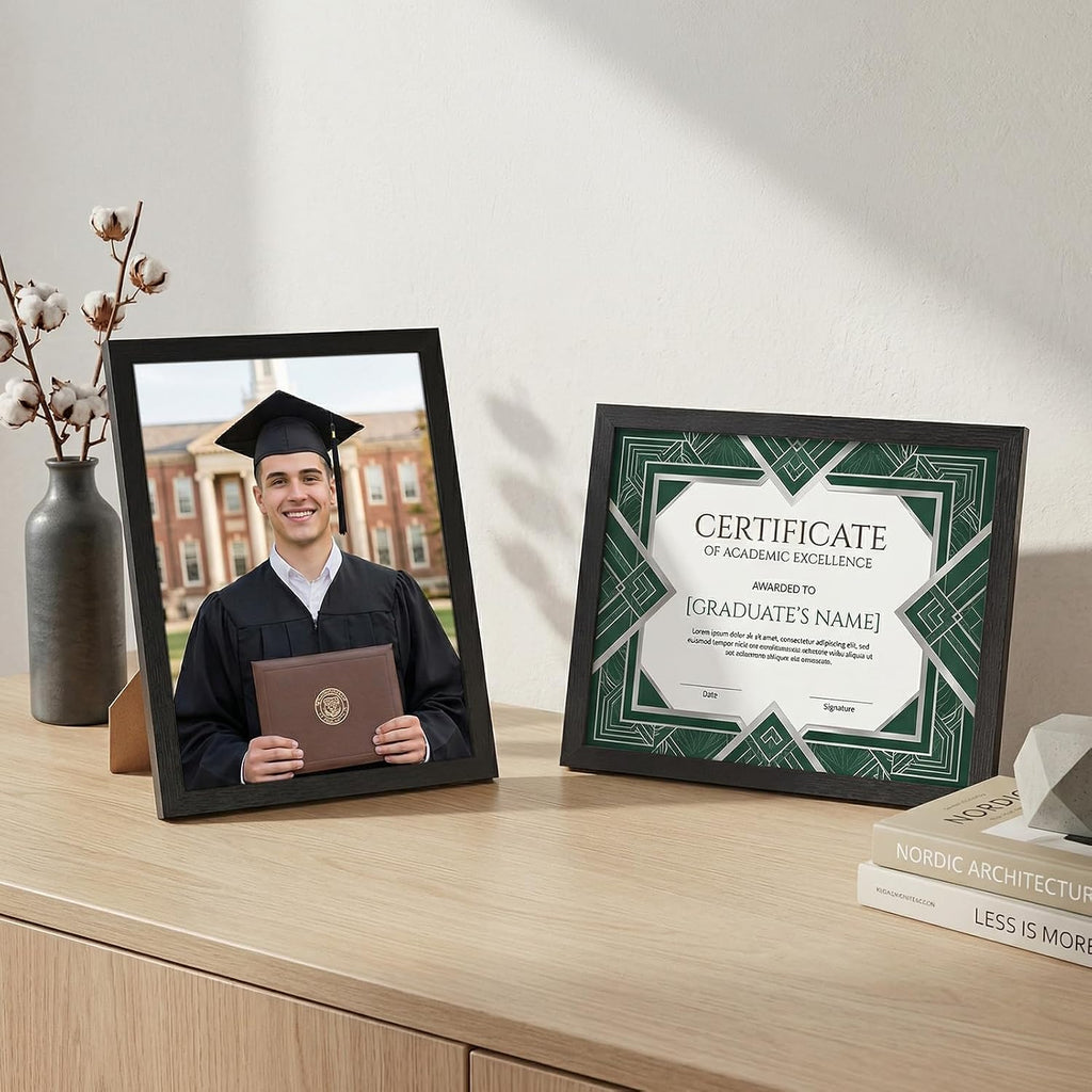 Edenseelake 8.5 x 11 Certificate Picture Frame 5 Pack, Black Diploma Frames