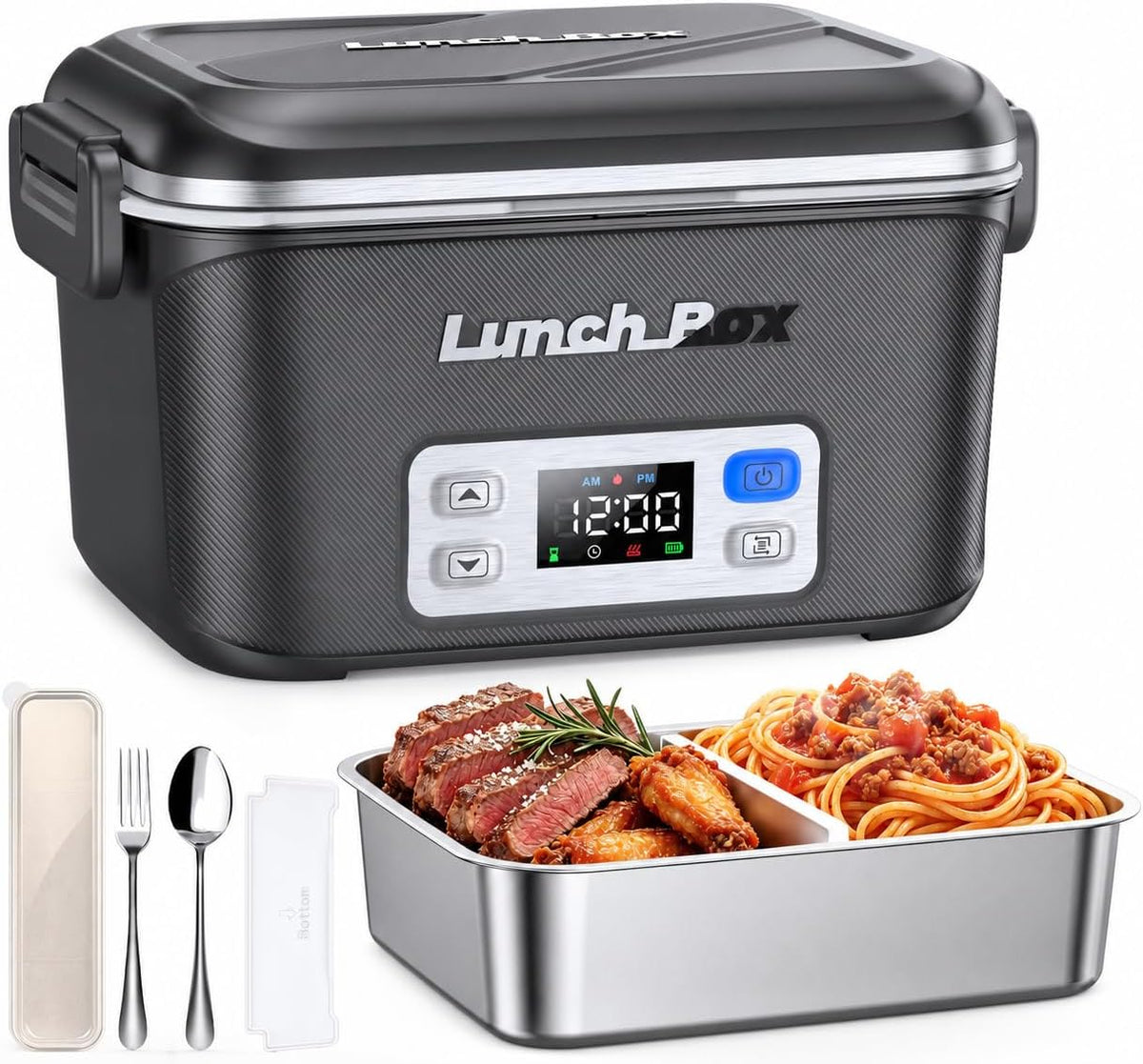 Cordless Electric Lunch Box Rechargeable for Men, 1.4L