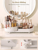 Rotating Makeup Organizer for Vanity Countertop, White