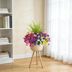 Artificial Flowers Fake Plants for Outdoors Decoration, 12 Bundles Silk Morning Glory with Boston Fern Realistic UV Resistant Faux Flowers for Outside Planter Yard Patio Garden Home Indoor Urn