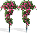 Grooy 2 Pack 4FT Artificial Bougainvillea Flower Topiary Ball for Outdoor