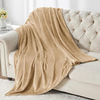 BEDELITE Fleece Blanket Twin Size Light Camel Throw Blankets - Image 5