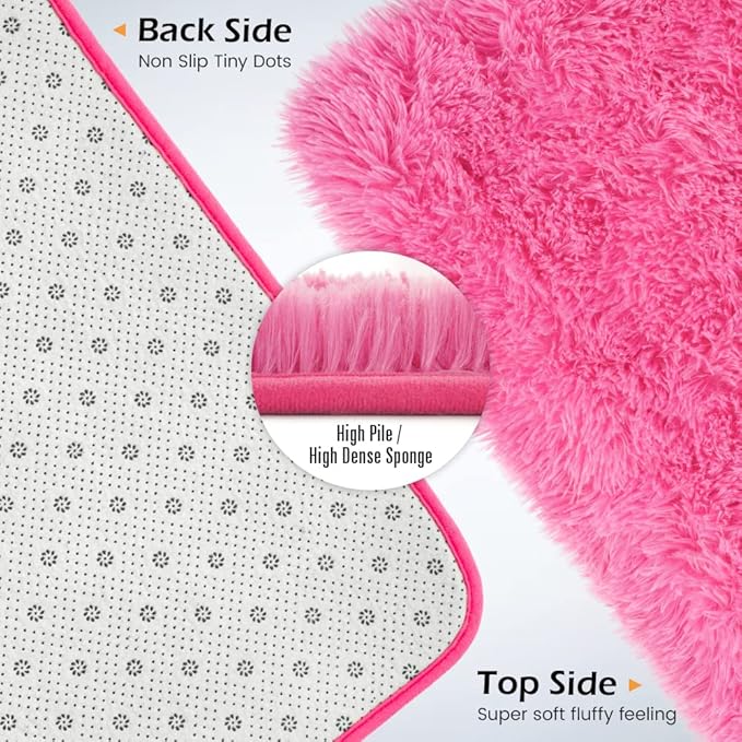 Amearea Shag Fluffy Area Rug for Bedroom Girls Living Room, Extra Soft and - Image 6