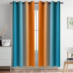 Yakamok Ombre Blue and Orange Curtains by Yakamok