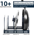 ROOHUA Pot and Pan Lid Organizer Rack for Under Cabinet, 12"-23" Expandable
