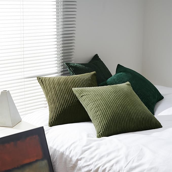 Topfinel Christmas Decorative Throw Pillow Covers Green Series, Winter Fluffy - Image 5