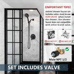 Aolemi Shower Faucet Set 8 Modes Head and Handle System Matte Black