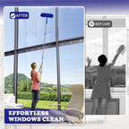 Window Cleaner Squeegee Kit - 2.38M (94inch) Cleaning Equipment with Long Handle 3 in 1 Extendable Window Cleaning Tool for High Windows, Glass, Home, Wall and Car