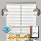 Persilux Cordless Zebra Blinds for Windows Free-Stop Roller Windows Shades Dual Layer Light Control for Day and Night, Light Filtering Sheer Shades for Home (34" W X 64" H, Cream)