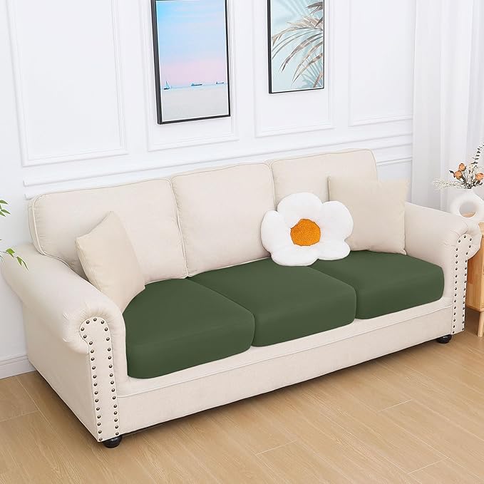 hyha Milk Silk Couch Cushion Covers, Soft Magic Sofa Covers Washable - Image 7