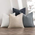 MIULEE Neutral Cream/Gray Linen Pillow Covers Pack of 4 Decorative Natural by MIULEE