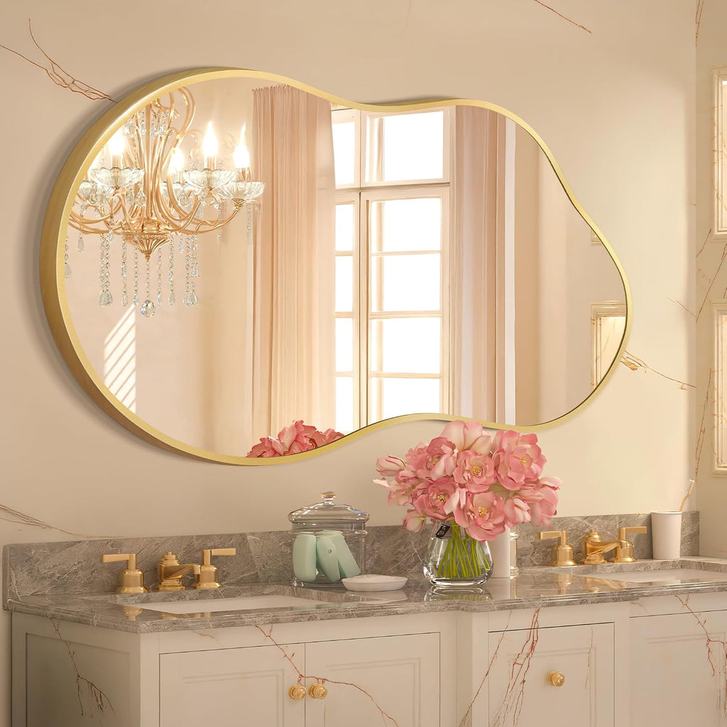 Bathroom Mirror for Over Sink-Gold Home Decor Wall Mirror 20"x 36" Single