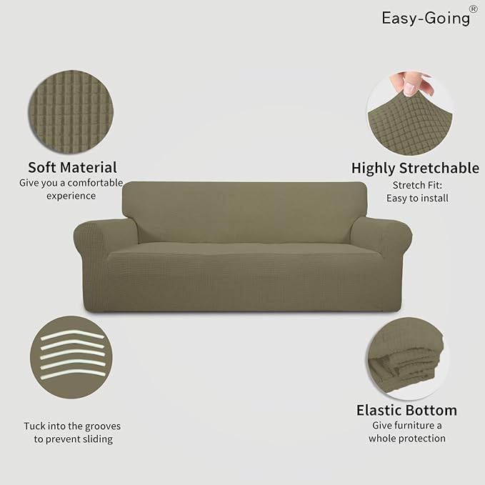Easy-Going Stretch Sofa Slipcover 1-Piece Sofa Cover Furniture Protector Couch - Image 3