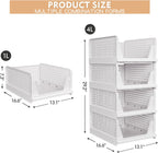 caktraie 4 Pack Stackable Closet Storage Basket - Stackable Storage Bins